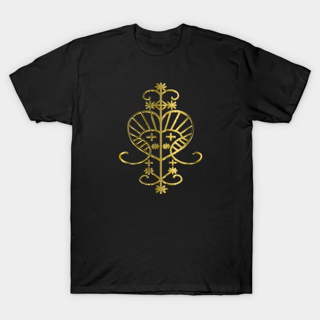 Erzulie Voodoo Veve - Gold T-Shirt by geodesyn